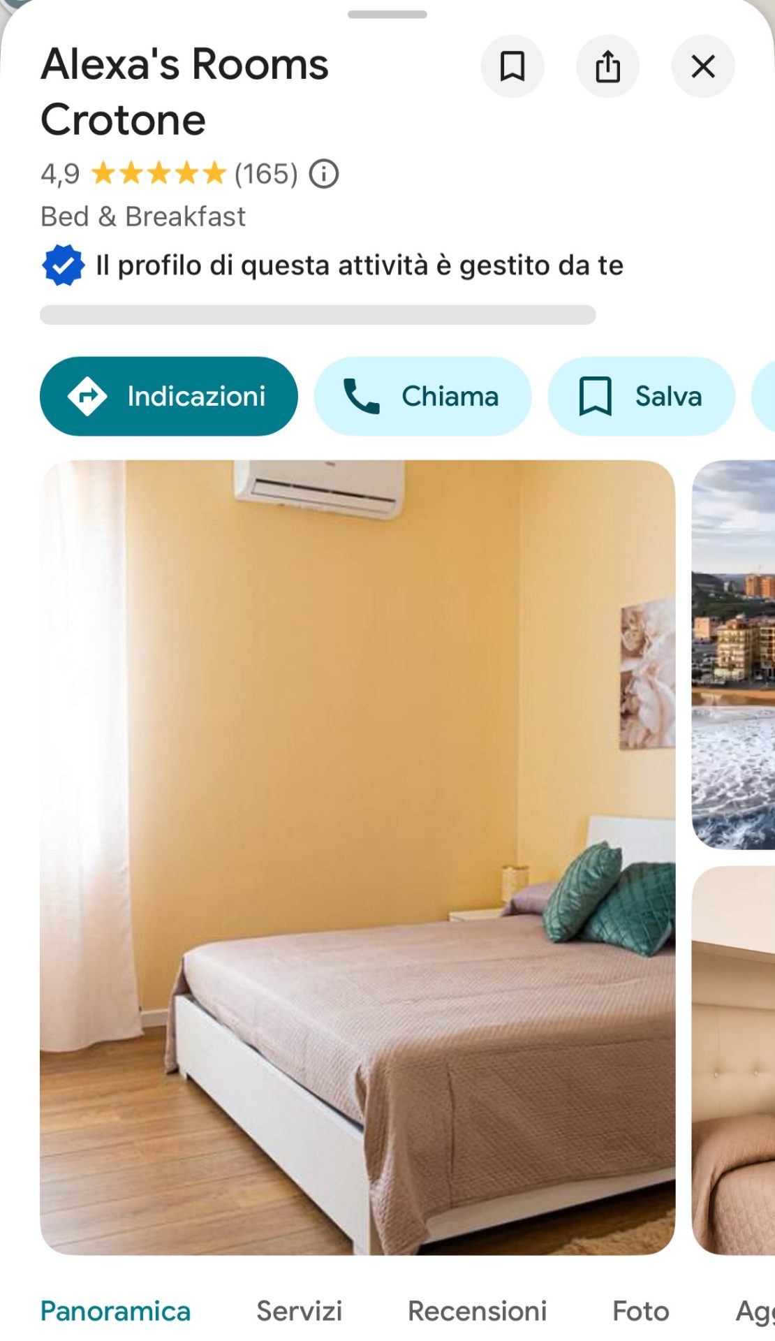 Scheda Google di Alexa's Rooms Crotone, 4,9★ su 165 recensioni